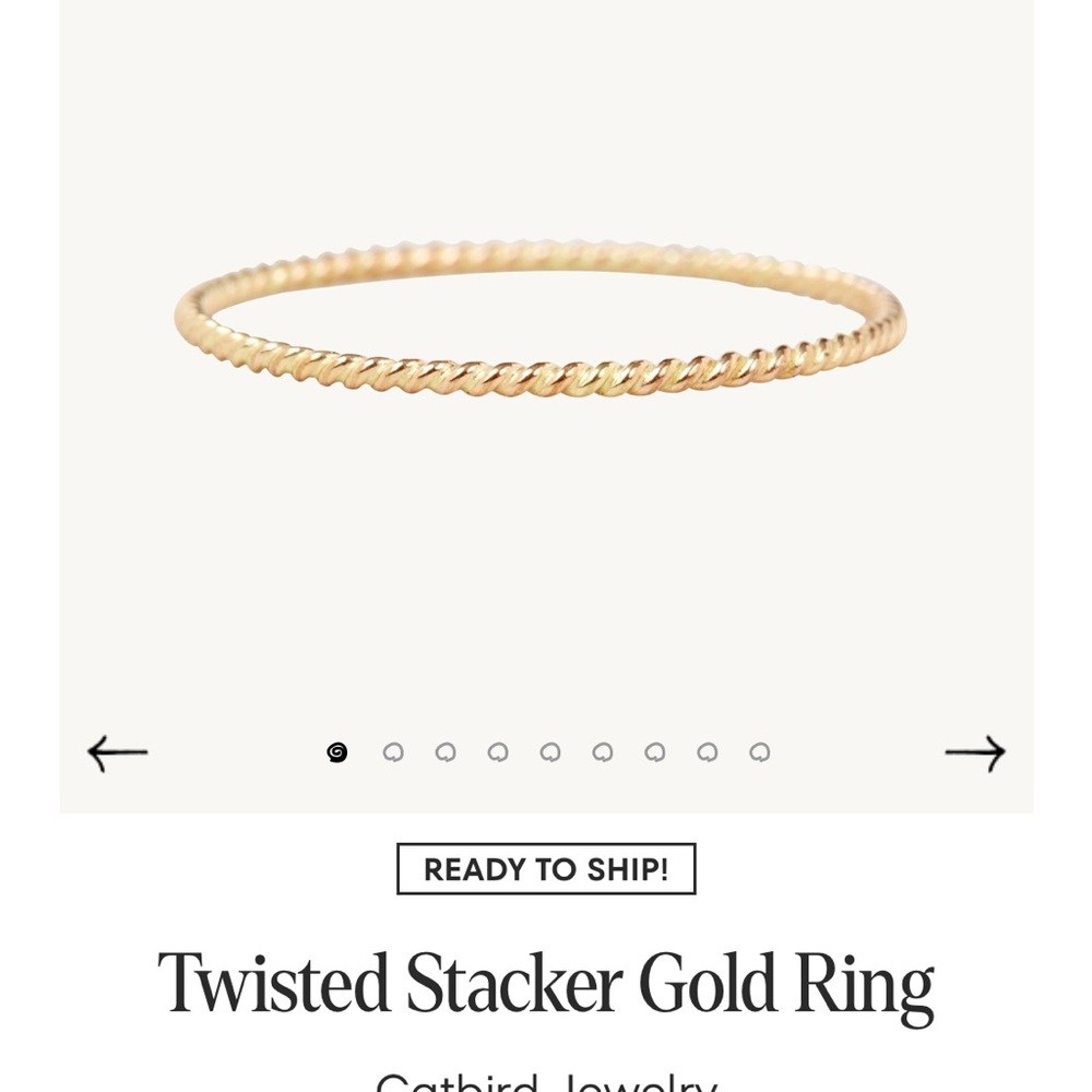 Catbird Gold Twisted Band Ring